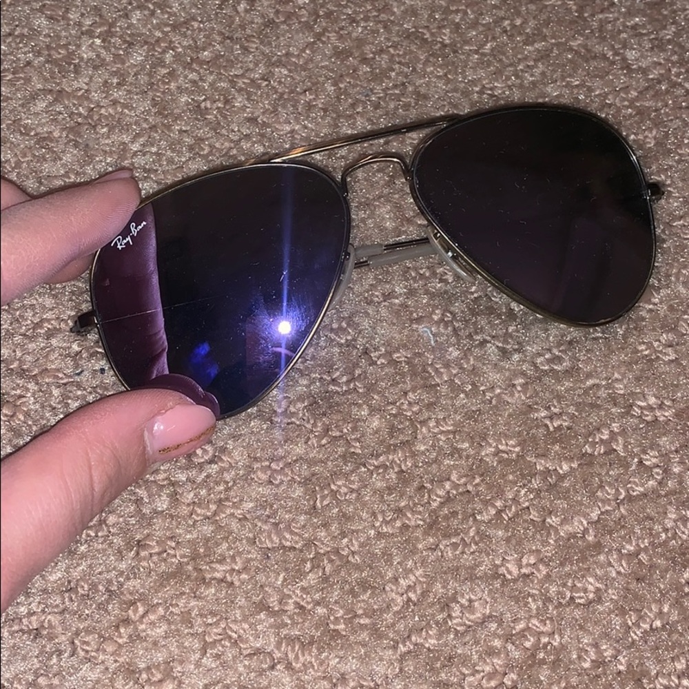 Purple Ray Ban Aviator Glasses